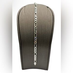 Silver 925 Figaro Link Chain Bracelet